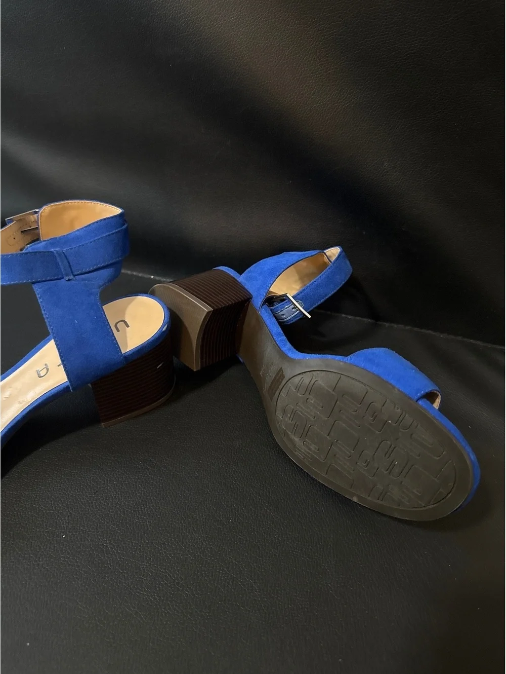 Blue Ankle Strap Block Heel Sandals Women’s size 10